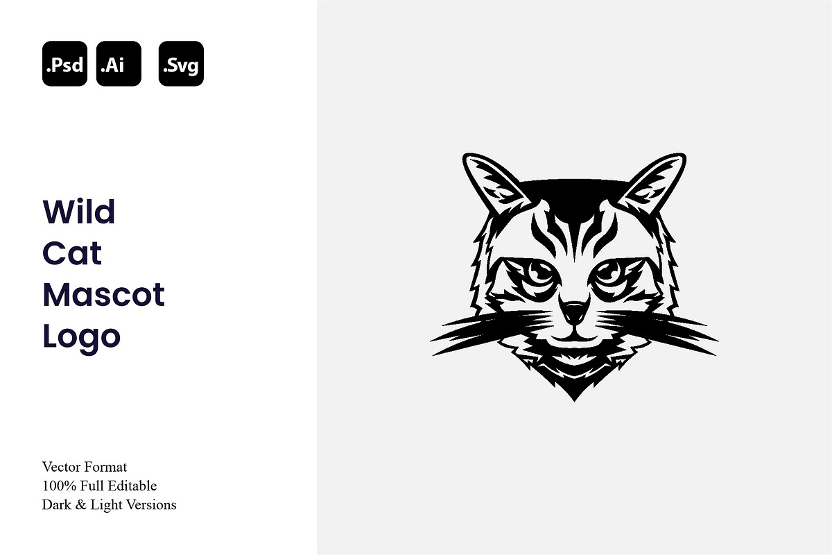 Wild Cat Mascot Logo, a Branding & Logo Template by Luxury Logos (Photo 1 of 4)