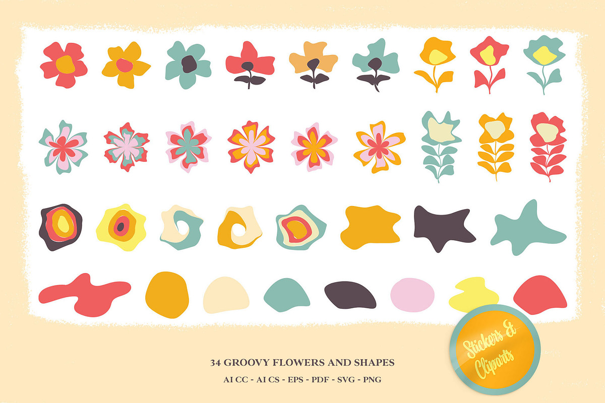 Groovy Pack - Backgrounds and Shapes, a Background Graphic by Pulpixel Design (Photo 5 of 15)