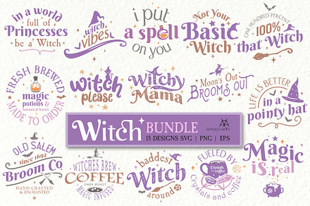 Halloween Witch Bundle SVG PNG, an Object Graphic by Applied Arts
