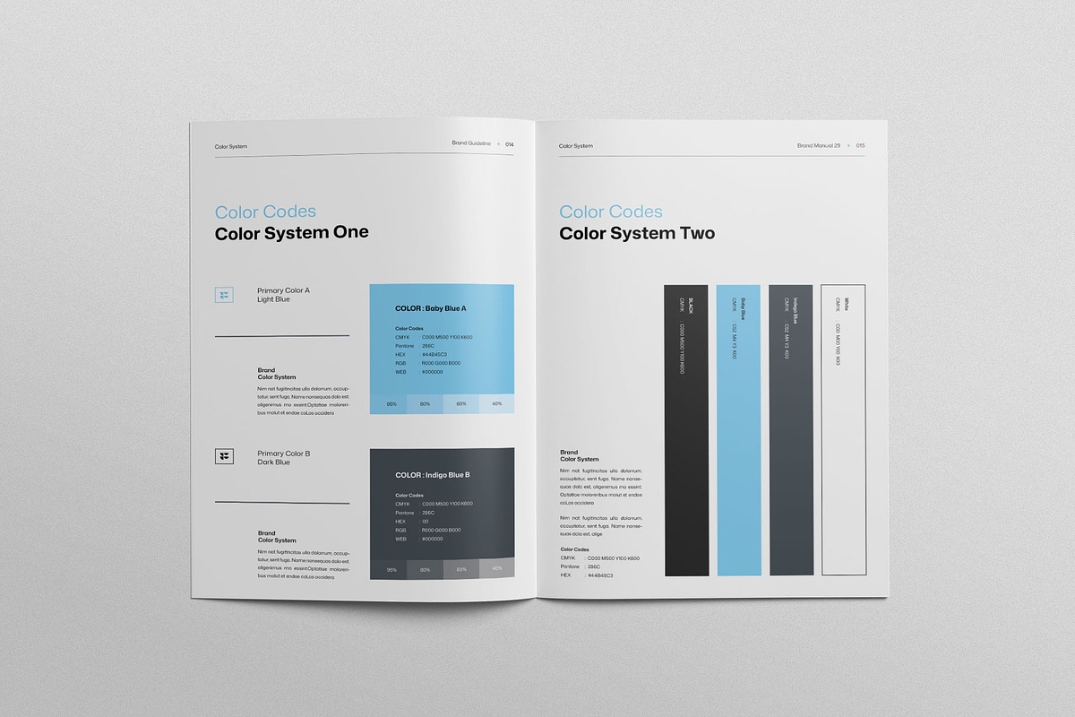 FLORA | Brand Guidelines Template, a Brochure Template by KreateTribe (Photo 5 of 9)