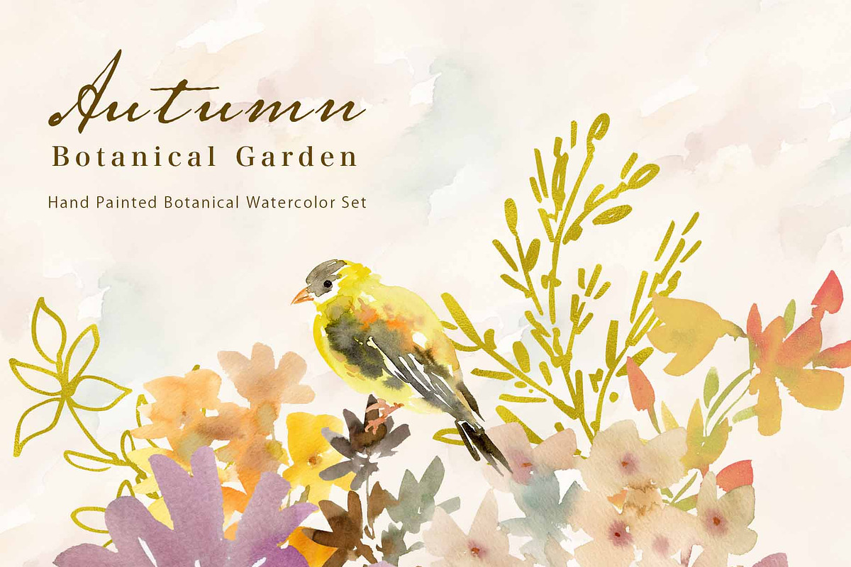 Watercolor Autumn botanical graphics, an Object Graphic by Sawango Designs (Photo 9 of 14)
