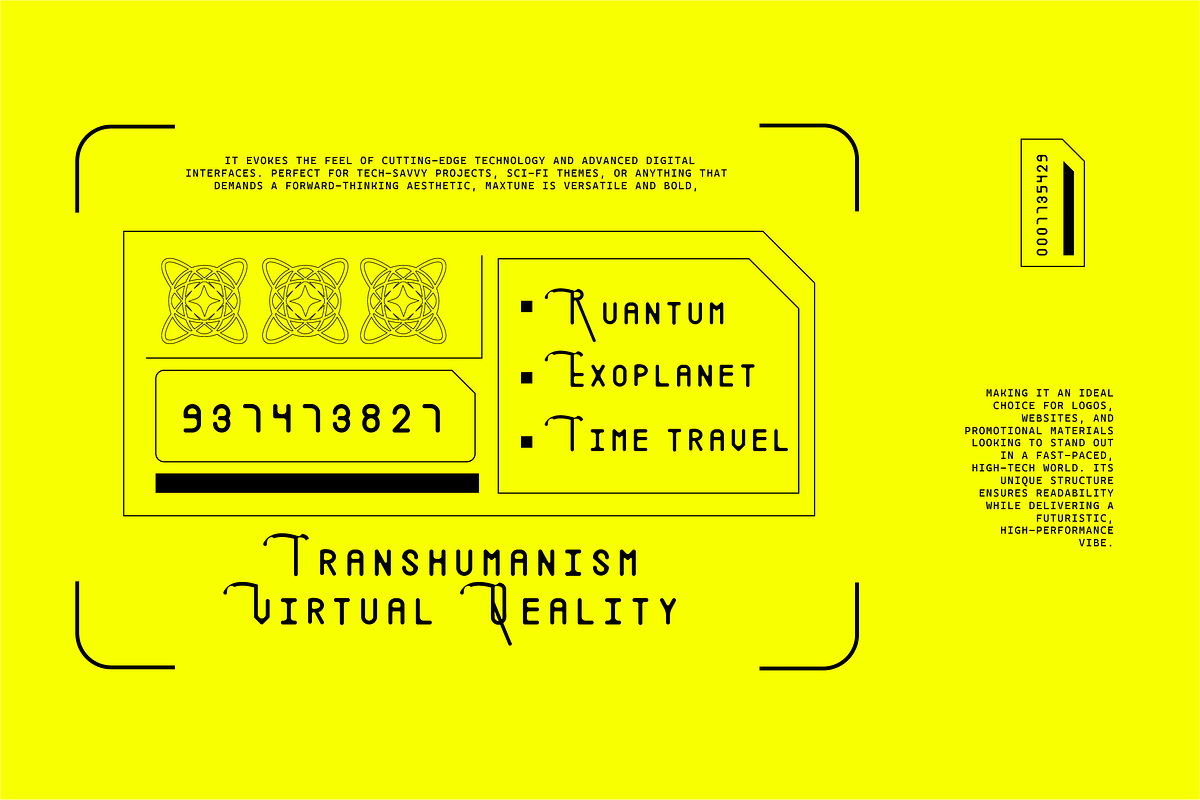 VB Maxtune - Futuristic Display Font, a Sans Serif Font by VALIANTBROTHA (Photo 9 of 11)