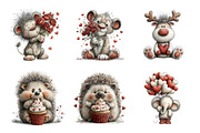 Valentine's Day Animals Clipart PNG, an Illustration by SinaCreation (Thumbnail 4 of 11)