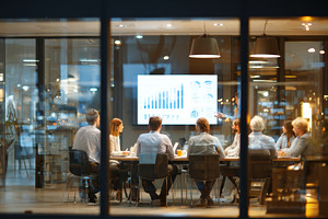 Business team meeting presentation d, a Photo by Pixeness Studio