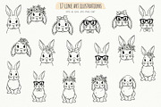 Cute Bunny. Easter Line Art, an Animal Illustration by Irina Ostapenko (Thumbnail 2 of 7)