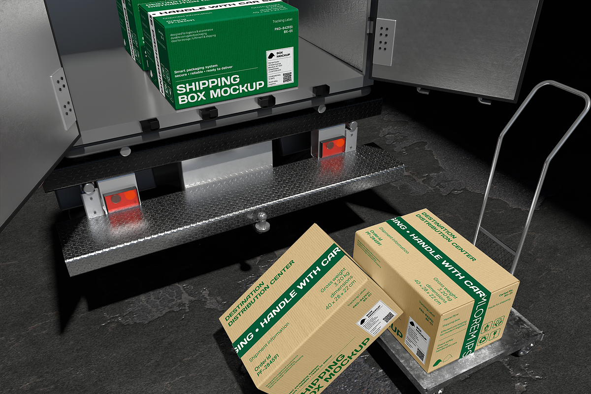 Shipping Box Mockup, a Packaging Mockup by Bartama Graphic (Photo 4 of 5)