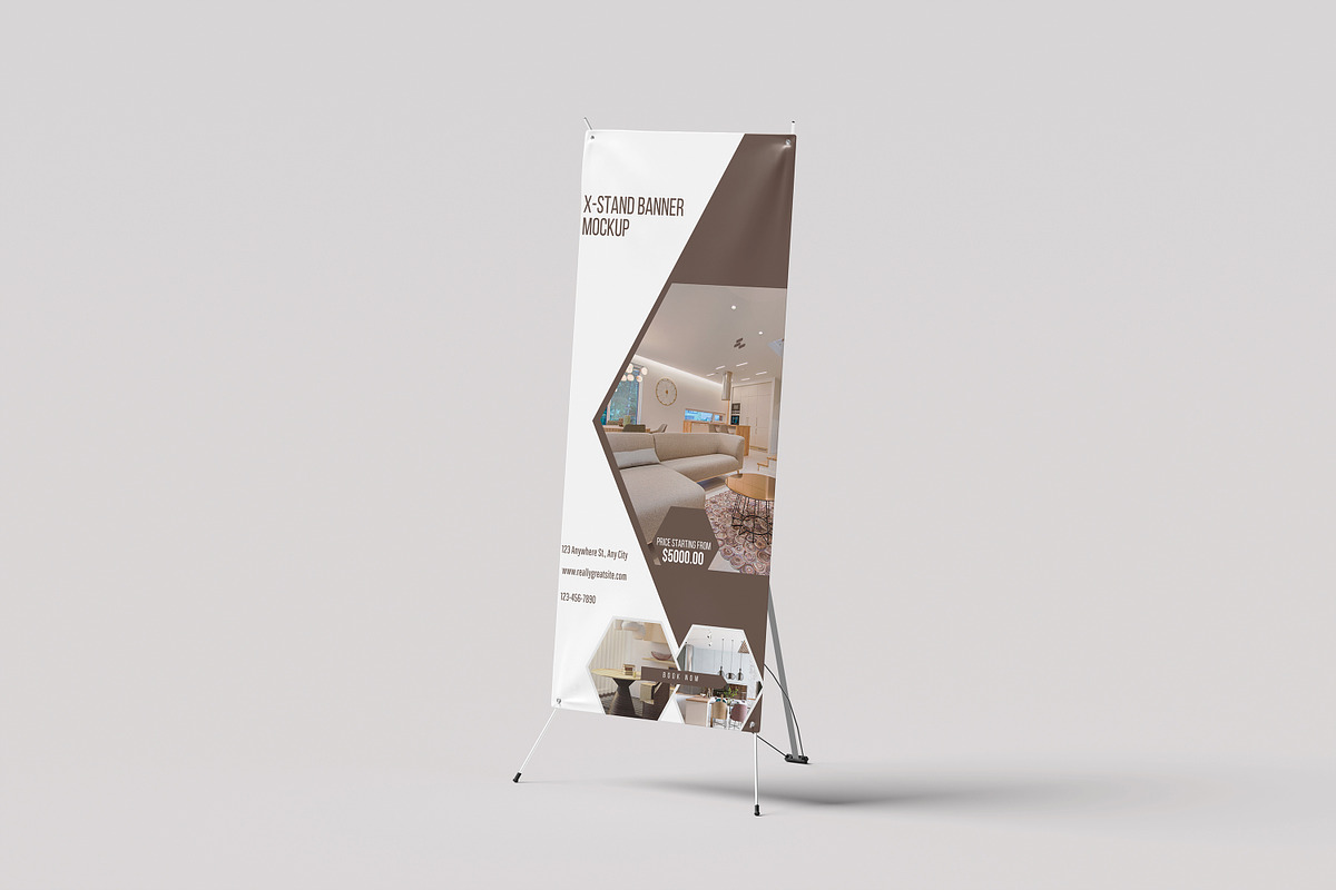 X-Stand Banner Mockup, an Advertising Mockup by Afif_studio (Photo 6 of 9)