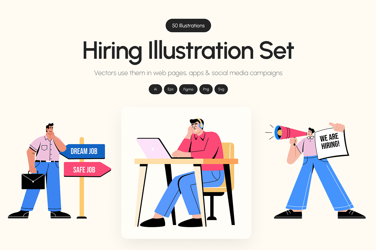 Hiring Illustrations Art Set, a Work Illustration by Creative Stall (Photo 1 of 9)
