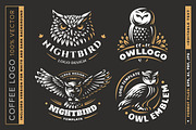 Owl logo set, a Branding & Logo Template by SODESIGN (Thumbnail 1 of 2)