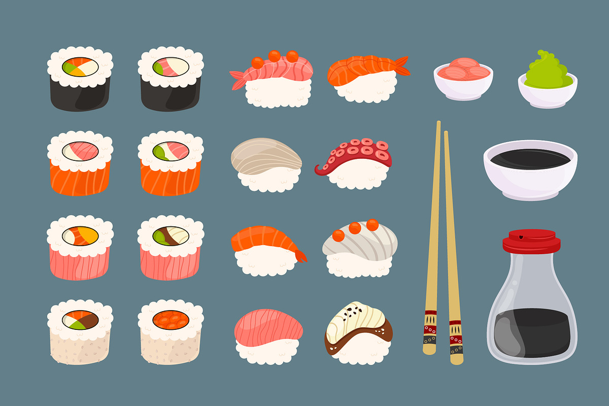 Sushi Illustrations, Japanese Food, a Food Illustration by ArtVarStudio (Photo 2 of 3)