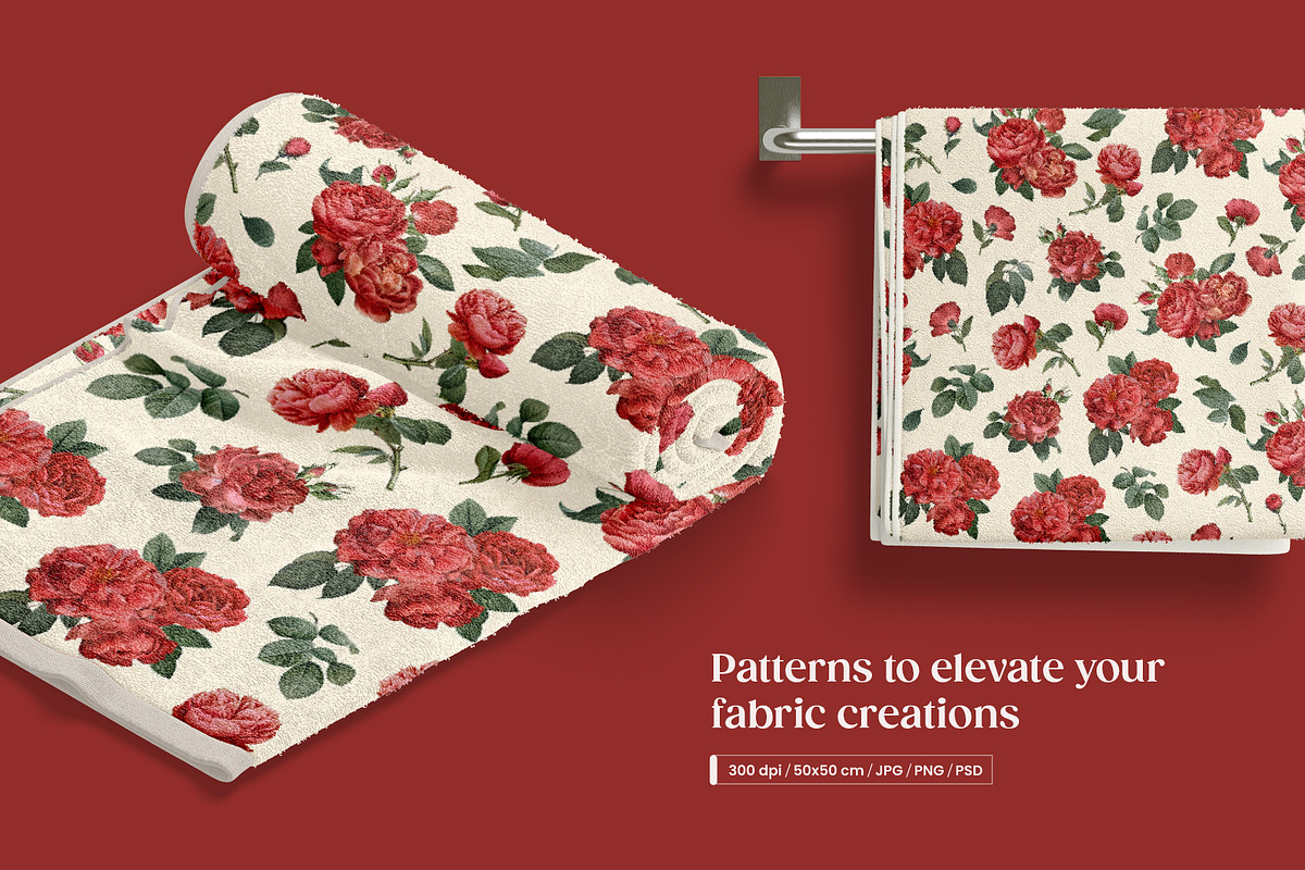 Classic Vintage Roses Pattern, a Pattern Graphic by Yello_illustration (Photo 14 of 16)