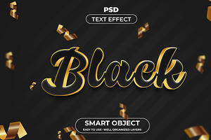 Black 3d Editable Psd Text Effect