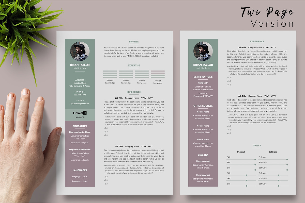 Modern Resume Design / CV - Brian, a Resume Template by Templates Design Co. (Photo 3 of 17)