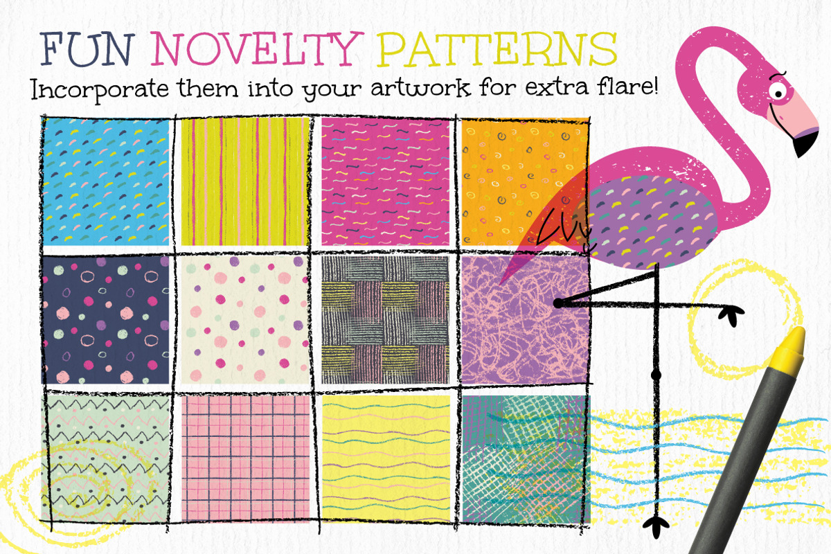 Wax Crayon Textures and Patterns, a Texture Graphic by Wingsart Studio (Photo 5 of 8)