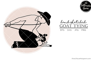 Hand Drawn Goat Tying Vector Sketch