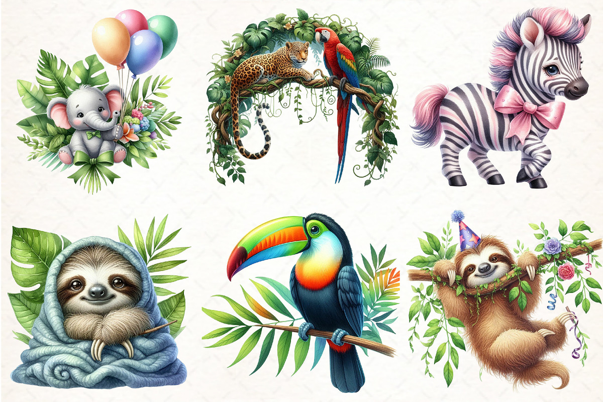 Safari Animals Png, an Illustration by Pixels.Craft (Photo 3 of 7)
