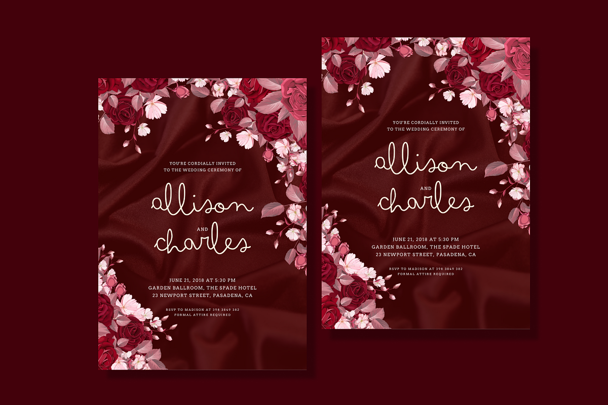 Royal Maroon Wedding Invitation, an Invitation Template by Weddinginvitation by Fati (Photo 2 of 2)