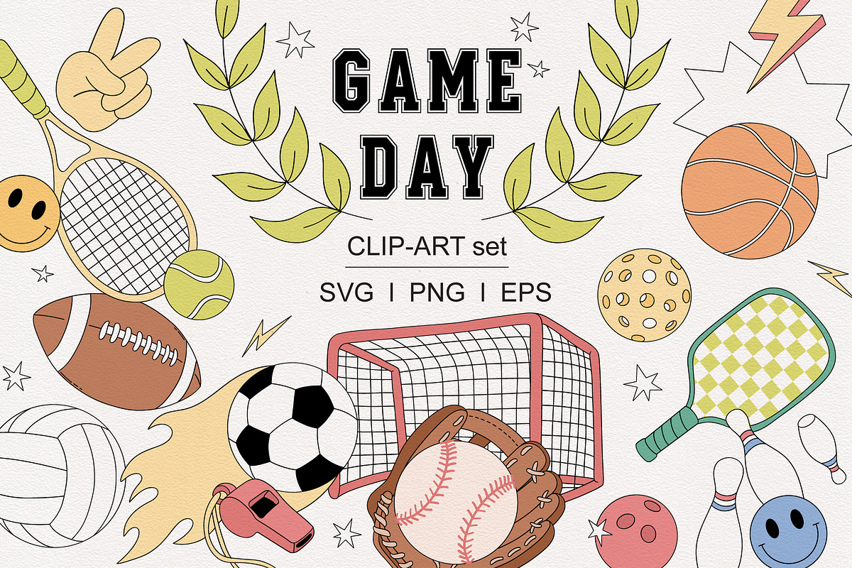 Game Day Sport clipart set, an Object Graphic by @olga.angelloz (Photo 1 of 2)