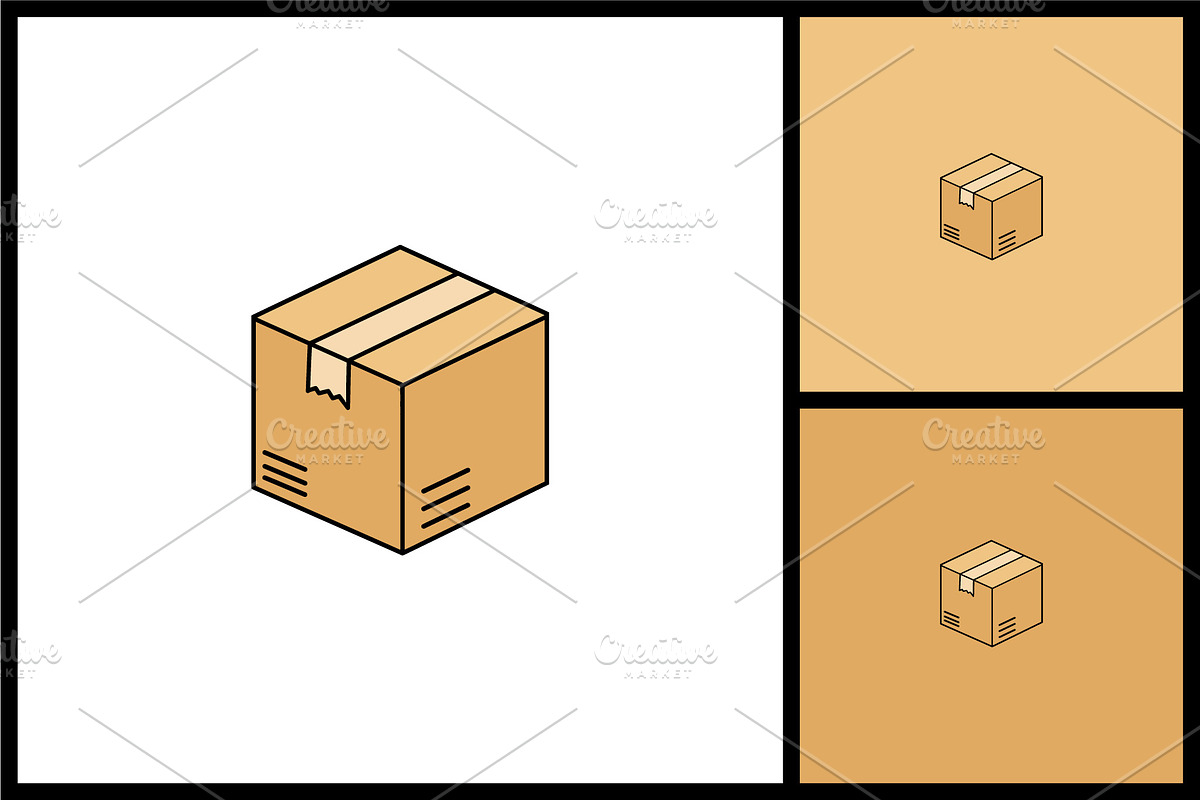Shipping Box Icon, a Solid Icon by quadrazo