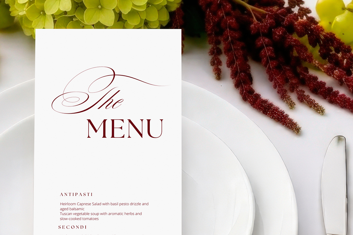 Chartreuse Wedding Menu Mockup, an Advertising Mockup by Serenefeeling (Photo 4 of 8)