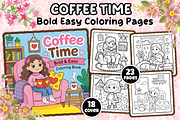 Coffee Time Bold & Easy Coloring, a Decorative Illustration by Ink Gallery (Thumbnail 1 of 4)