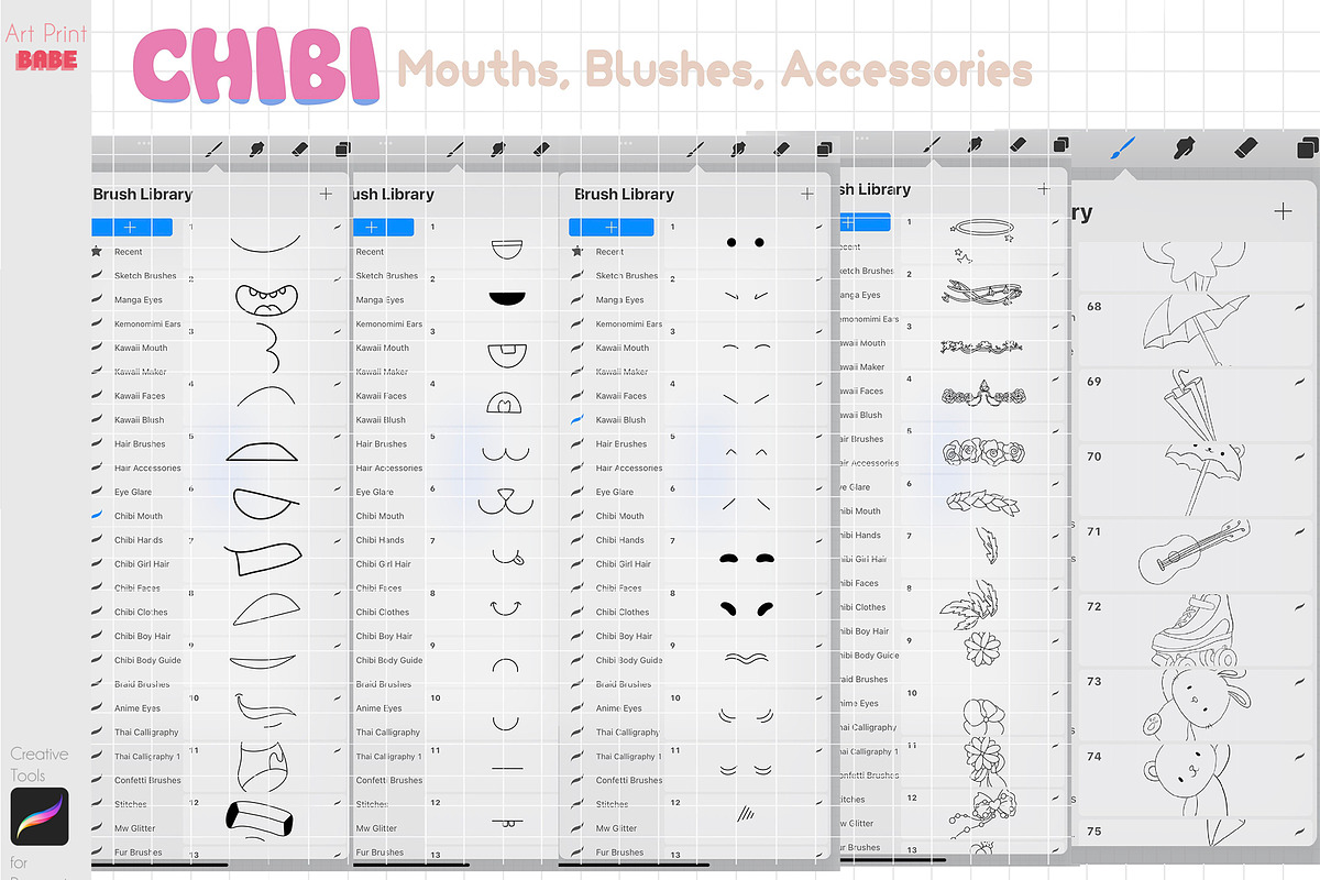 Procreate Chibi Maker XXL Guides, a Brush Add-On by ArtPrintBabe