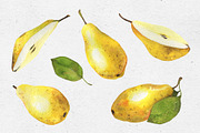 Juice pears. Watercolor collection, a Decorative Illustration by Maria's little shop (Thumbnail 2 of 11)