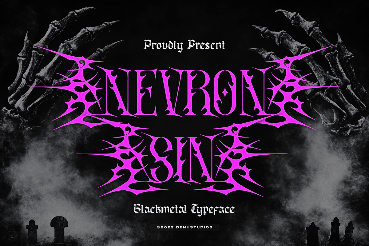 Nevron Sin | Black Metal Typeface, a Blackletter Font by Denustudios (Photo 1 of 12)