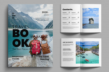 Travel Magazine Design Layout, a Magazine Template by MightyDesign