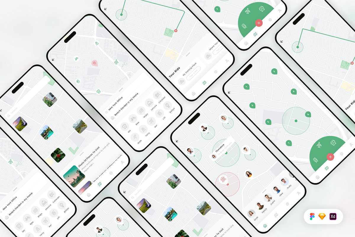 Navigation Mobile App UI Kit, an UI Kit Template by Betush