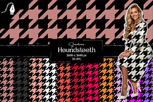 Houndstooth Seamless Patterns