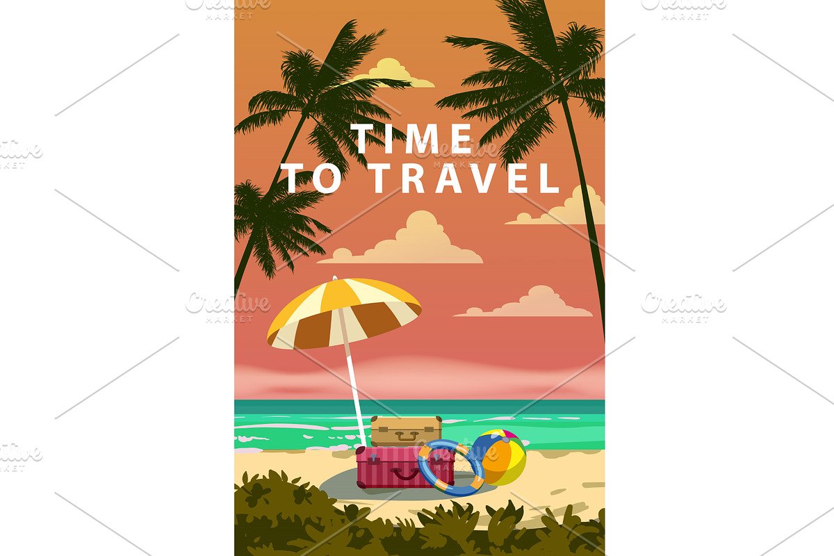 Time to travel summer vacation, an Object Illustration by Vector_Up