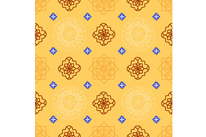 Geometric ethnic seamless pattern, an Illustration by Vectorbuum