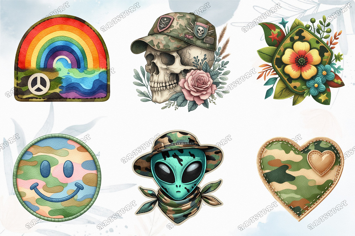 Camo Patches Sublimation PNG Bundle, a Graphic by designcity5 (Photo 2 of 9)