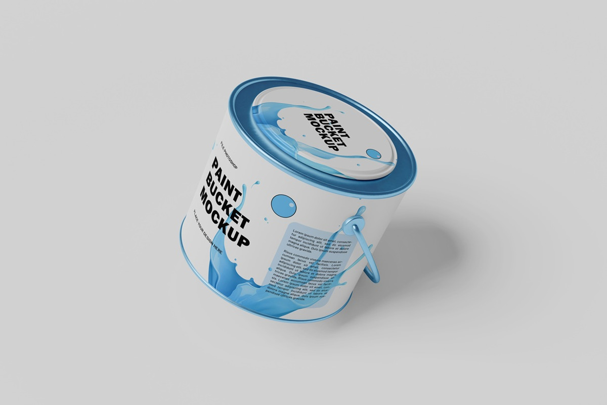 Bucket Paint Mockup, a Cups & Container Mockup by Pexelyou (Photo 4 of 6)