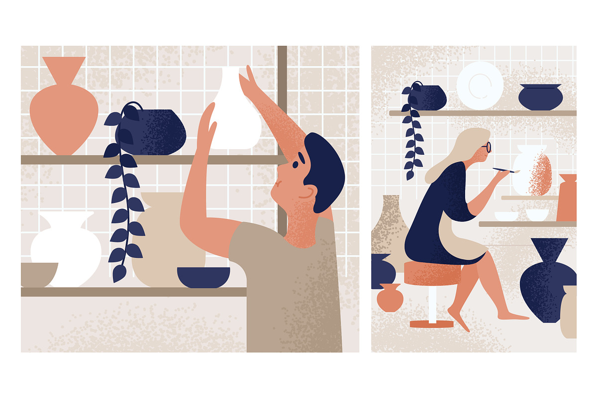 People in ceramic studio, a Decorative Illustration by Good Studio (Photo 3 of 6)