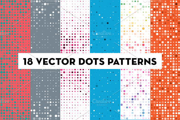 Vector Dots Pattern Backgrounds preview 6