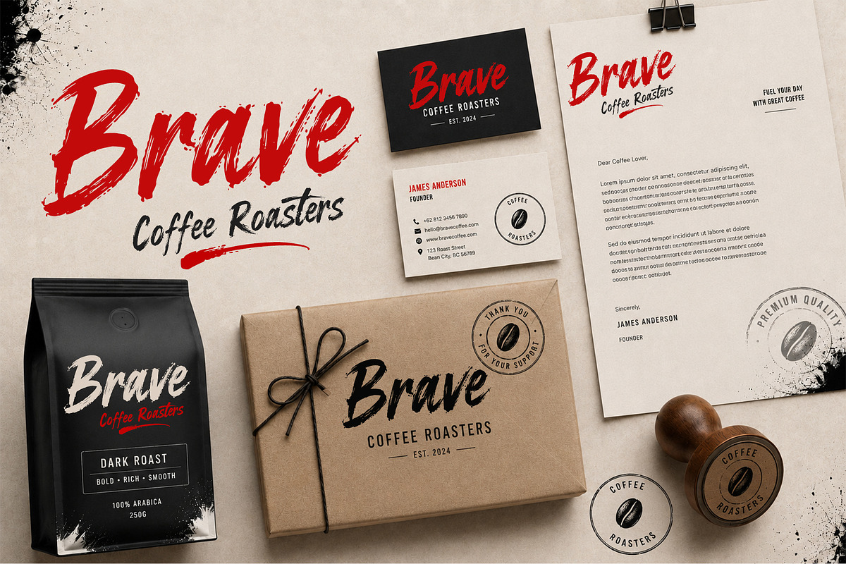 Braveston – Brush Script Font, a Script Font by cocodesign (Photo 2 of 7)