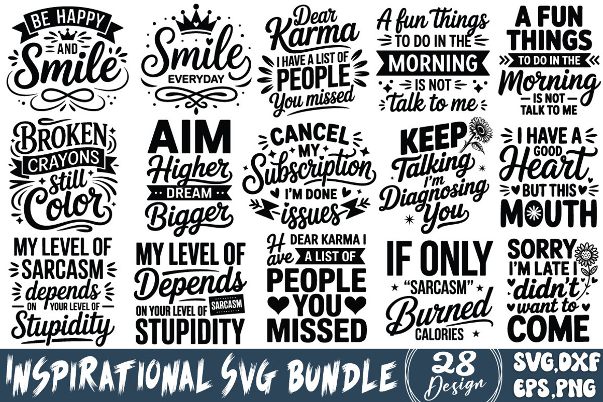 Inspirational SVG Bundle, a Graphic by DollarSmart