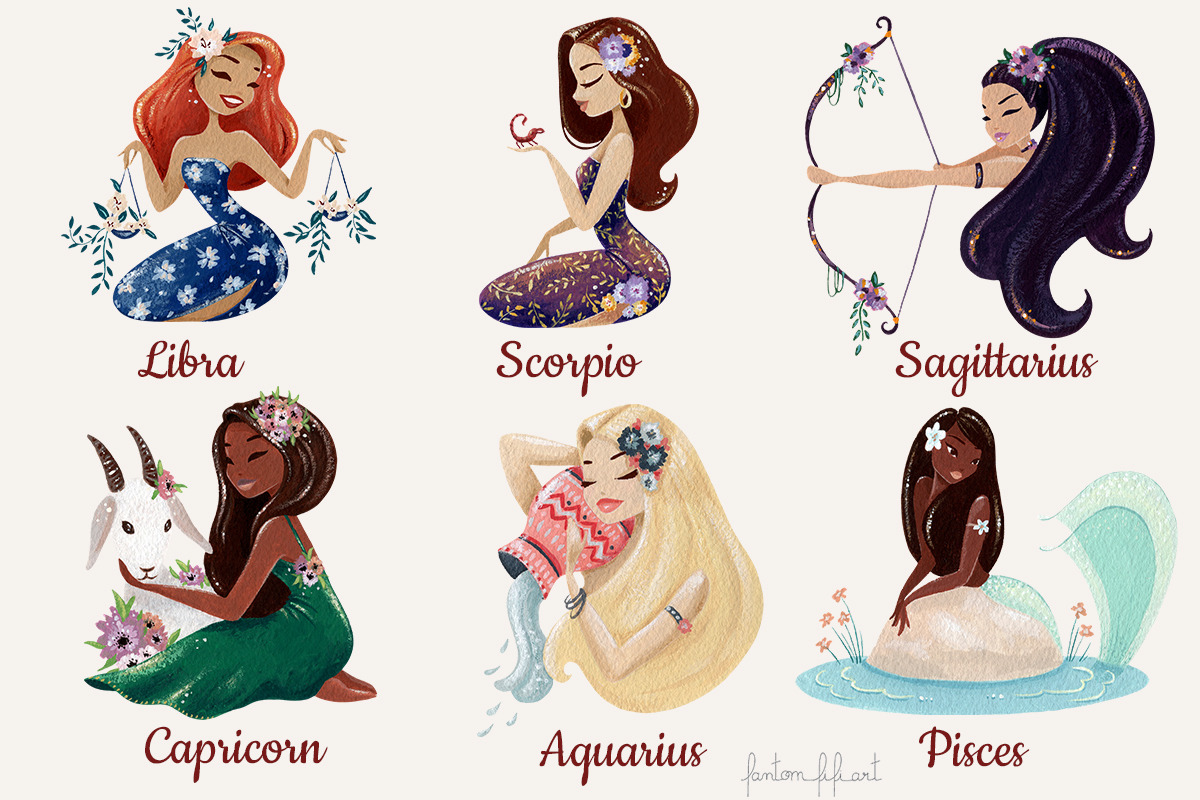 Zodiac girls, an Illustration by Fantom Fifi Art (Photo 4 of 7)