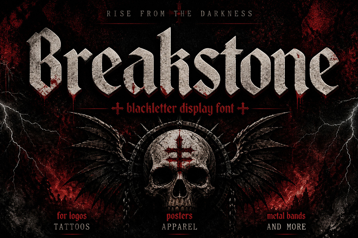 Breakstone, a Blackletter Font by Wow Magic (Photo 3 of 5)