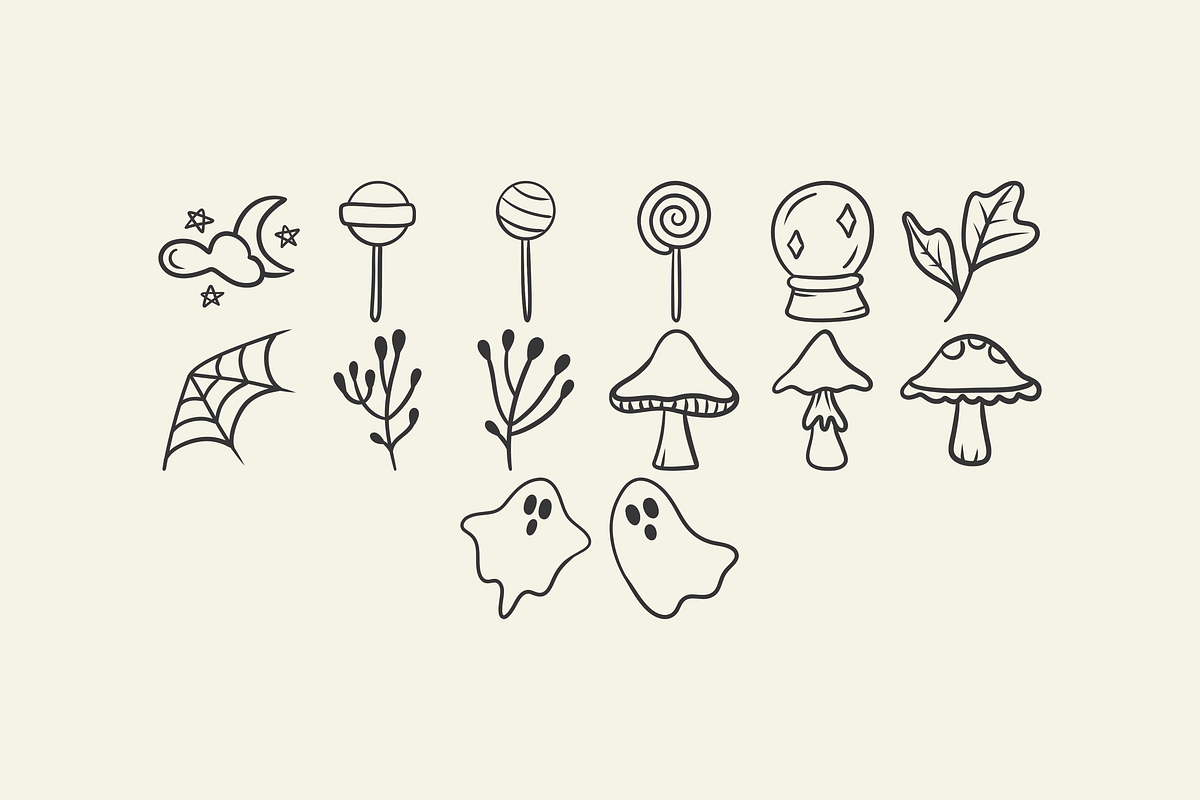Hand Drawn Halloween Illustrations, an Illustration by HonestiesPrintS (Photo 4 of 6)