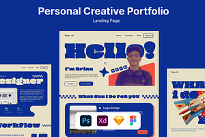 Creative Portfolio Website Template, a Landing Page Template by Glyphminds Studios