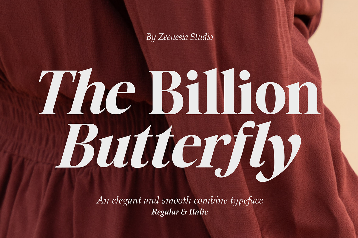 The Billion Butterfly Serif, a Serif Font by zeenesia (Photo 1 of 19)