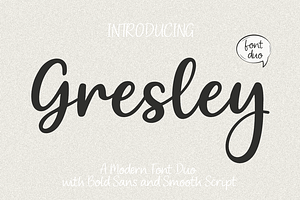 Gresley Modern Font Duo Sans & Scrip, a Handwritten Font by cocodesign