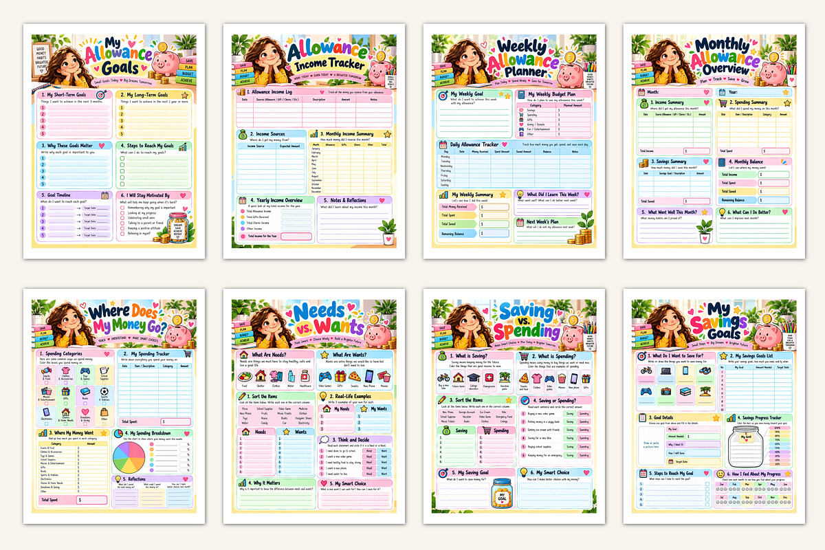 Allowance Budget Planner, a Stationery Template by Designmela01 (Photo 2 of 5)