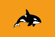 Orca in clean flat vector style, an Animal Illustration by Pray Art Design Studio (Thumbnail 3 of 3)