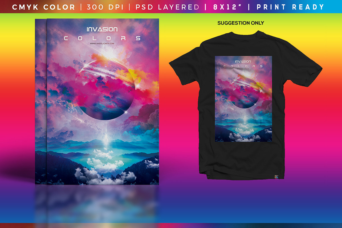 Invasion Colors Artwork PSD Template, a Flyer Template by angelicafx