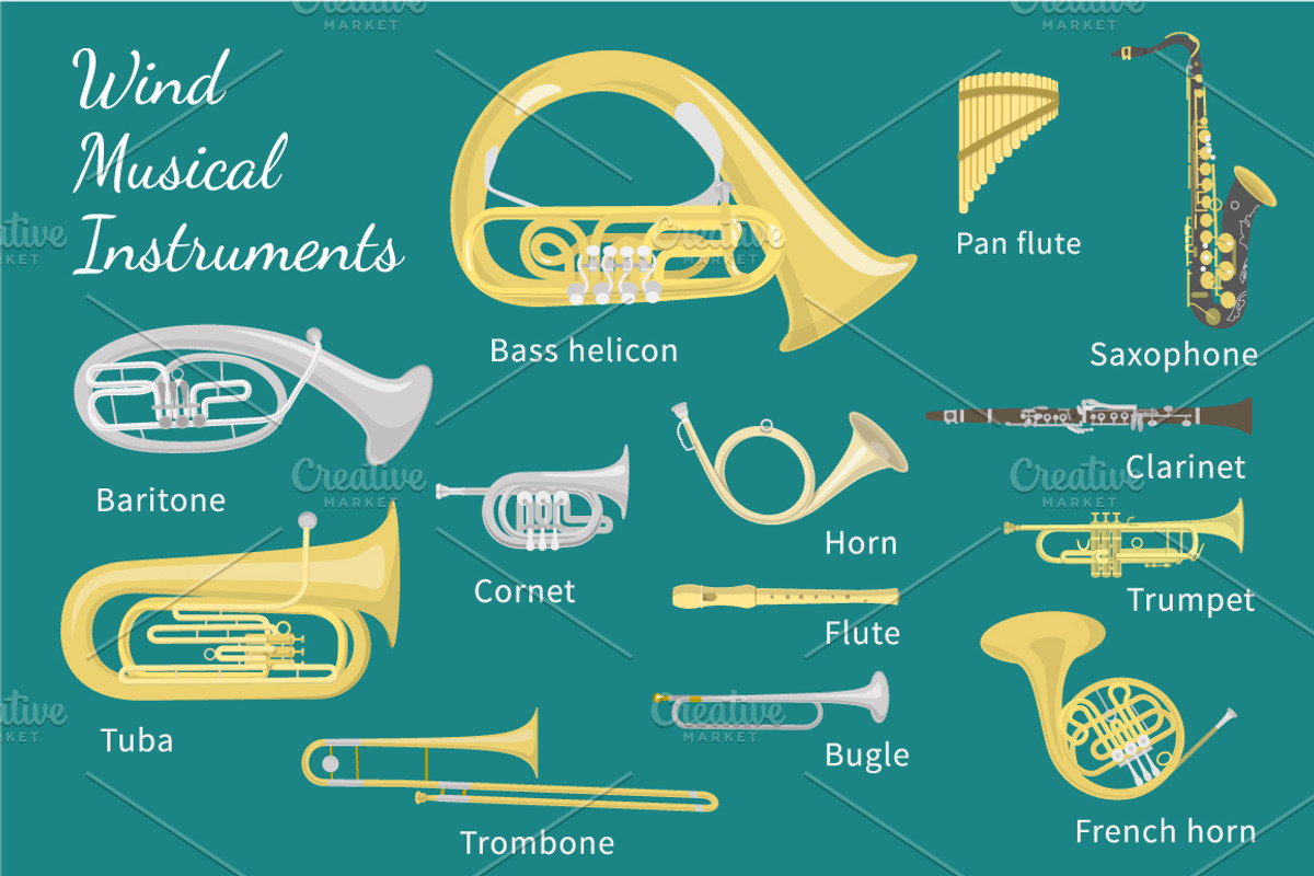 Wind Musical Instruments, an Object Graphic by Vectorikart (Photo 1 of 2)