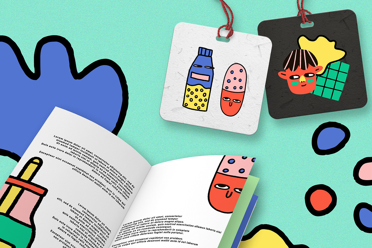 bizarre crazy medical stickers, a Graphic by okchizh (Photo 7 of 7)